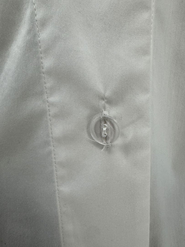 Pamella Roland White Button-Front Shirt with Cape Detail – Large