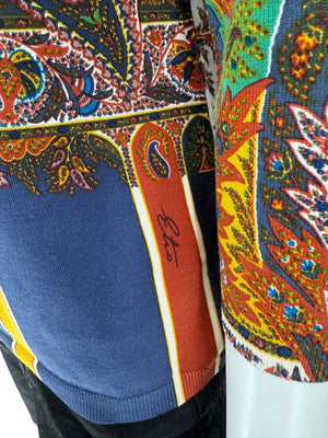 Etro Milano Multicolor Paisley Silk Knit Top – Size 46 (IT)