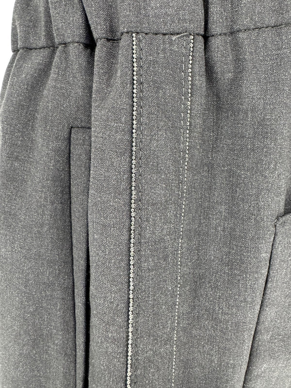 Brunello Cucinelli Charcoal Gray Wool-Blend Drawstring Pants – Size 8 (IT 44)