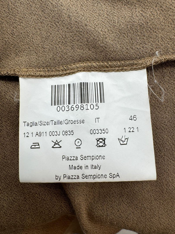 Piazza Sempione Taupe Sleeveless Knit Shift Dress – Size IT 46 (Made in Italy)