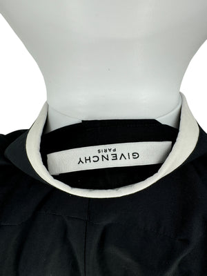 Givenchy Black Cotton Shirt with White Collar and Gold Collar Stays – Size FR 40