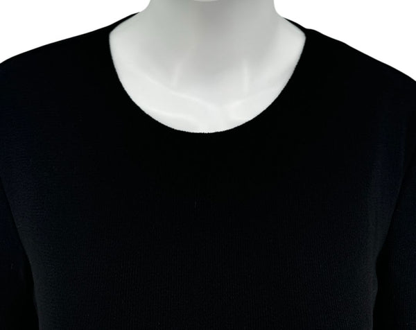 Oscar de la Renta Black Floral Cuff Mini Dress – Size 12 – NWT