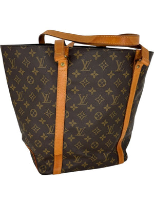 Louis Vuitton Monogram Sac Shopping Tote – Vachetta Trim & Pouch Included