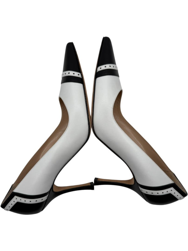 Manolo Blahnik Black & White Wingtip/Spectator Pumps - Size 39.5