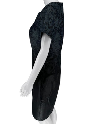 Pamella Roland Black/Blue Ombre 2 Piece Dress & Coat Set – Large