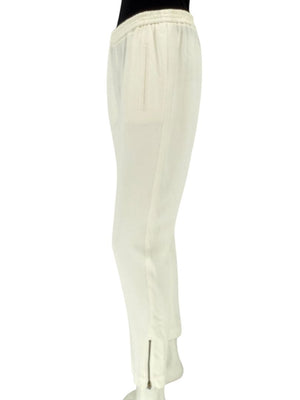 Stella McCartney Ivory Slim-Leg Pants with Ankle Zips – Size 44 (US 10)