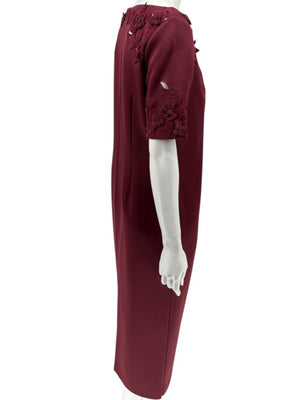 Pamella Roland Burgundy Embellished 2-Piece Set – Large