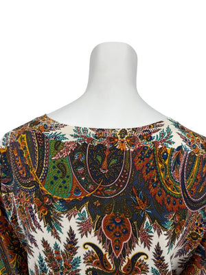 Etro Milano Multicolor Paisley Silk Knit Top – Size 46 (IT)
