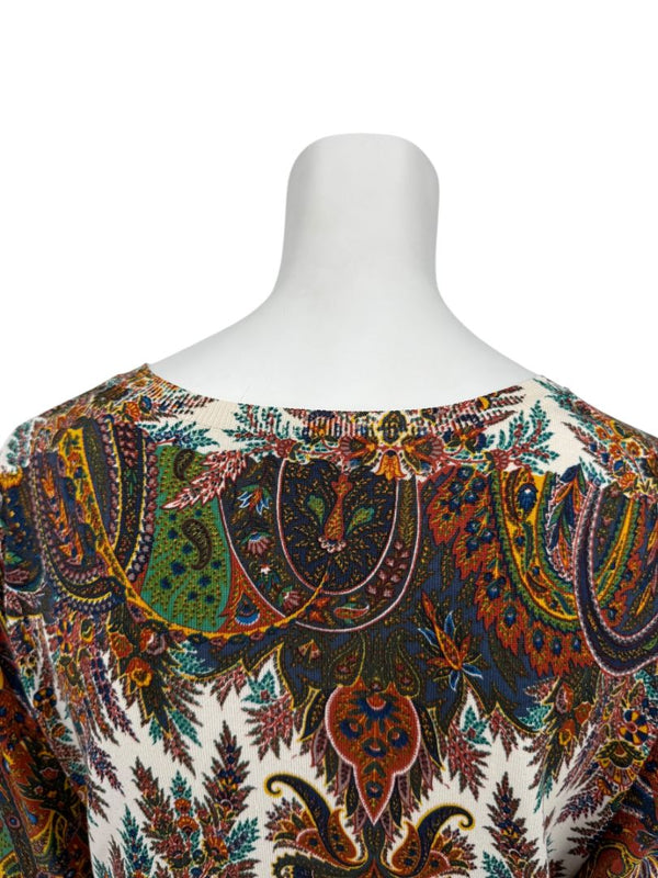 Etro Milano Multicolor Paisley Silk Knit Top – Size 46 (IT)