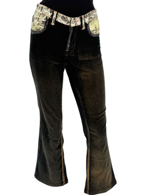 Custo Barcelona Women’s Black Corduroy Western-Inspired Denim-Style Pants – Size 4