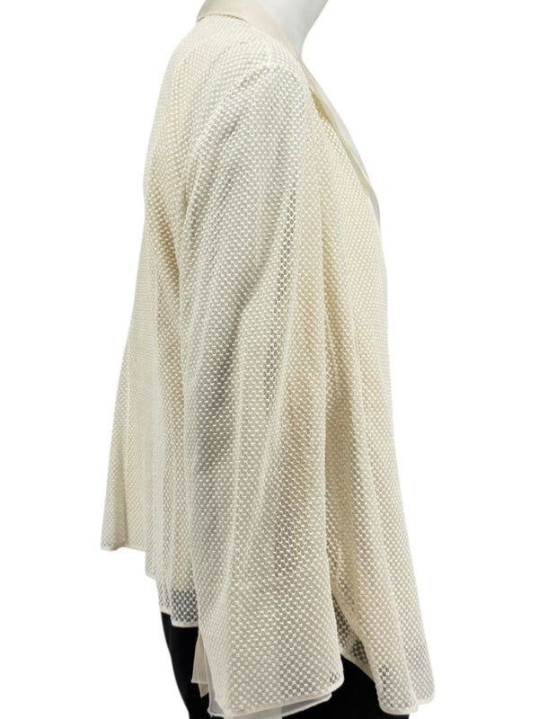 Akris Ivory Tank Camisole & Mesh Jacket Twin Set – Size US 16 (F 48 / D 46)