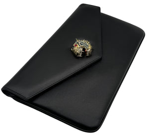 Gucci Rajah Leather Clutch in Black