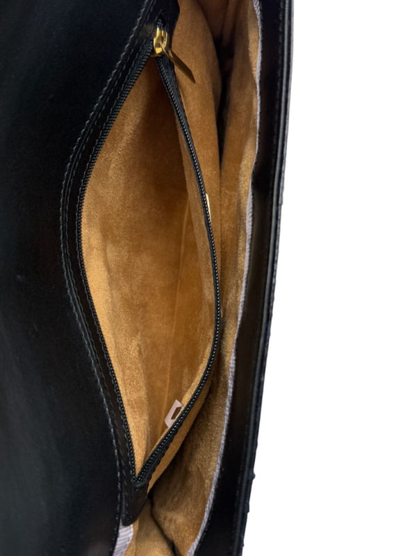 Jimmy Choo Navy Velvet & Snakeskin Chain Shoulder Bag