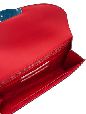 Celine Grained Calfskin Trotteur Clutch in Red