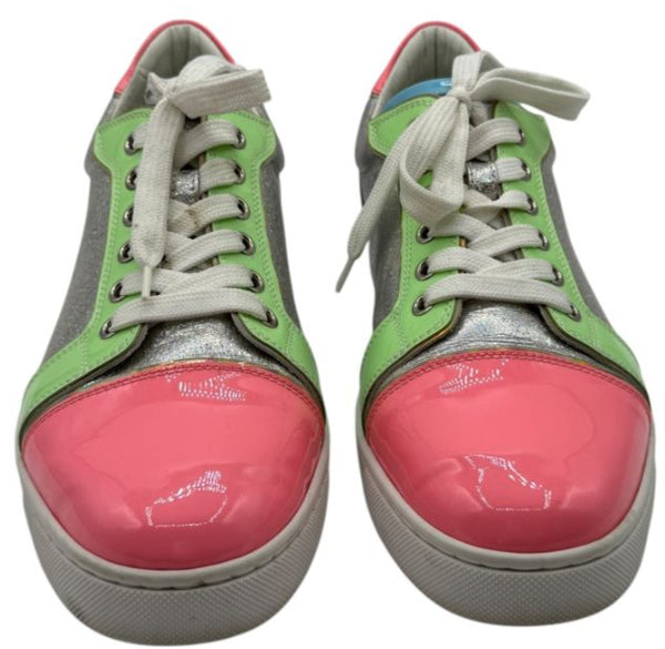 Christian Louboutin Vieira Fun Patent Leather Low-Top Sneakers – Size 39.5