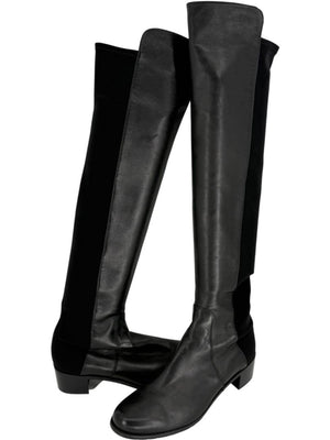 Stuart Weitzman Over-the-Knee 50/50 Leather Riding Boots – Size 8.5 M