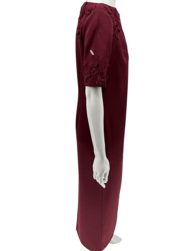 Pamella Roland Burgundy Embellished 2-Piece Set – Large