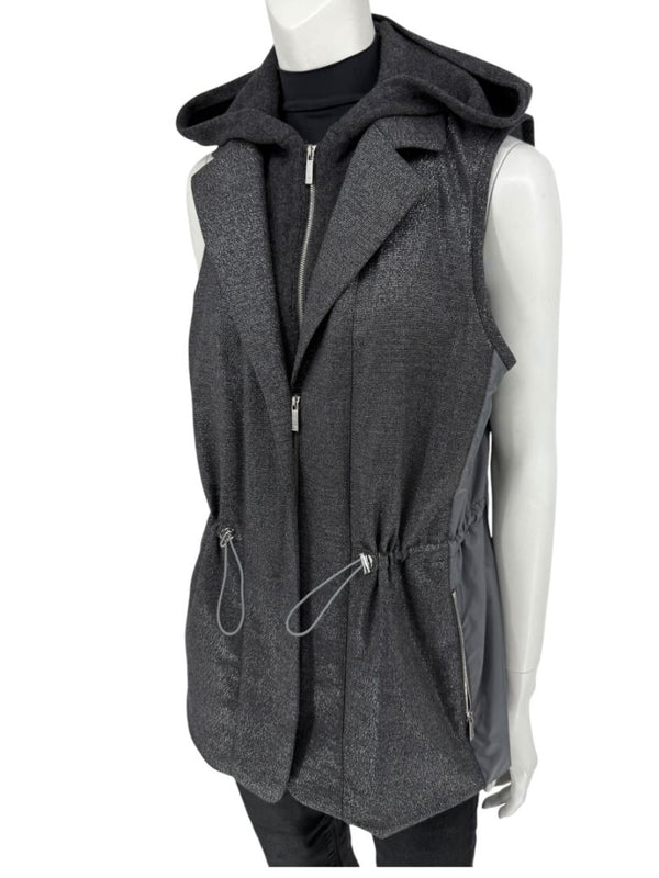 Lafayette 148 New York Charcoal Hooded Vest – Size M