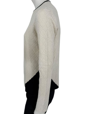 Chanel Ivory Quilted CC Logo Sweater – Size 42 (FR)