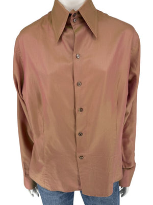 Craig Taylor Copper-Toned Long-Sleeve Button-Down Shirt – Size XL