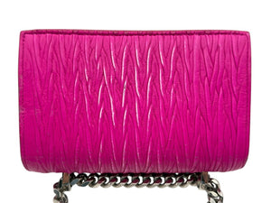Alexander McQueen Women’s Fuchsia Pink Leather Knuckle Clutch Shoulder Bag