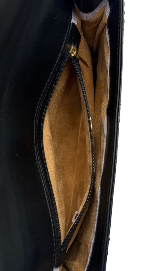 Jimmy Choo Navy Velvet & Snakeskin Chain Shoulder Bag