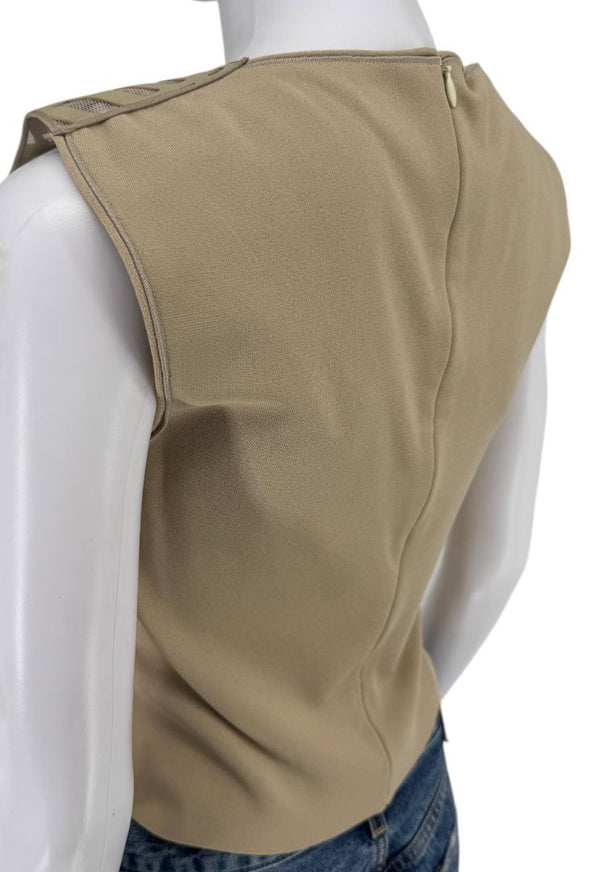 Les Copains Laser-Cut Leather Top – Size 42 – New with Tags