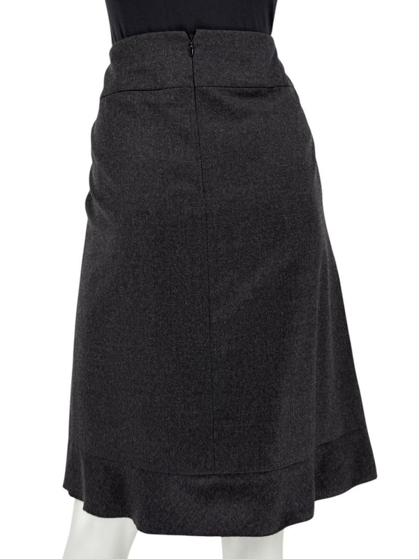 Chanel Charcoal Gray Wool & Cashmere Skirt – Fall 2002, Size 44