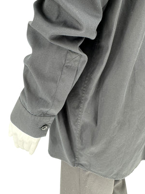 Givenchy Black Cotton Shirt with White Collar and Gold Collar Stays – Size FR 40