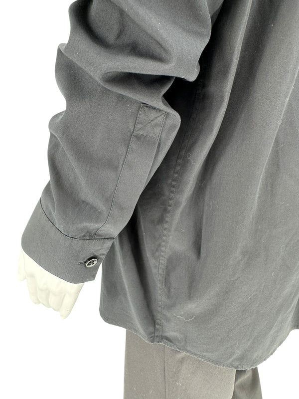 Givenchy Black Cotton Shirt with White Collar and Gold Collar Stays – Size FR 40