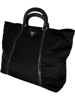 Prada Tessuto Nylon & Leather Trim Tote – Nero