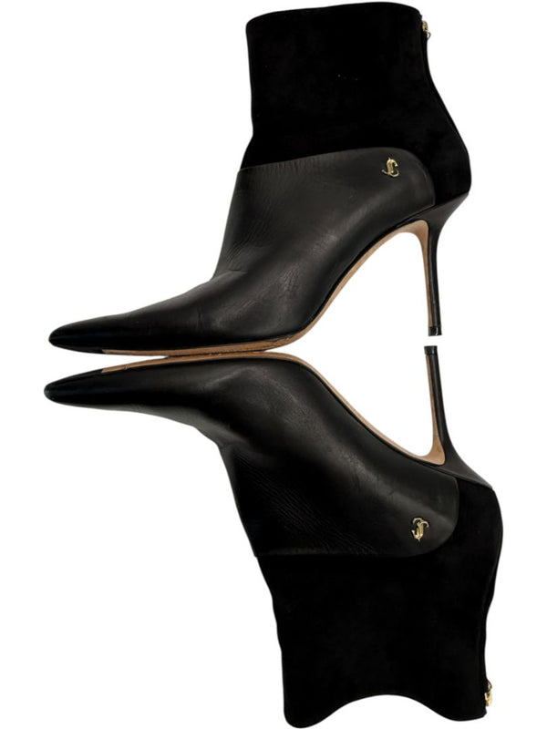Jimmy Choo Black Suede & Leather Booties – Size 39.5