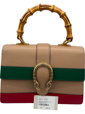 Gucci Beige/Red/Green Leather Dionysus Medium Top Handle