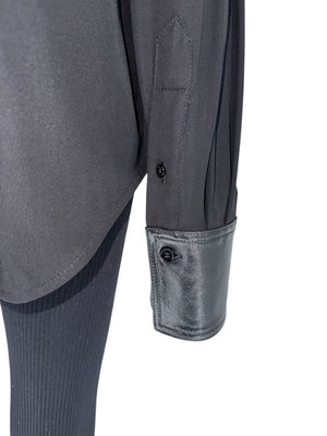 Victoria Beckham Black Blouse with Leather Trim – Size US 10 / UK 14