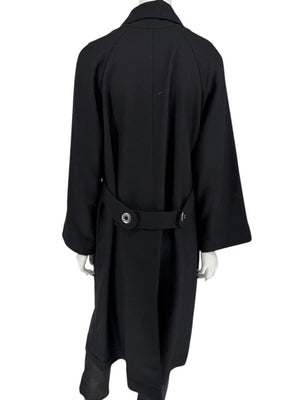 Pamella Roland Black Double-Breasted Grommet Detail Coat – Large