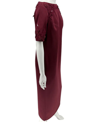 Pamella Roland Burgundy Embellished 2-Piece Set – Large