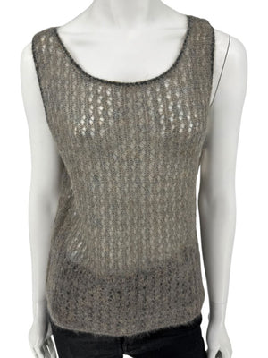 Linda Allard Ellen Tracy “Sage” Mohair Blend Open-Knit Tank – Size XL