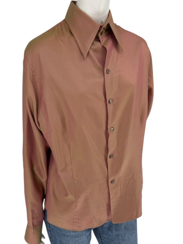Craig Taylor Copper-Toned Long-Sleeve Button-Down Shirt – Size XL