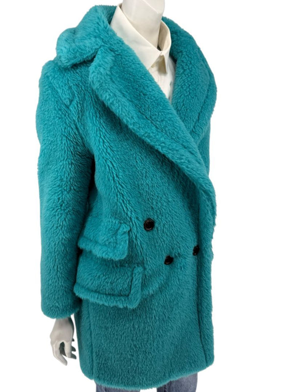 Max Mara “Adenia” Turquoise Double-Breasted Coat – Sfilata Collection – Size 0