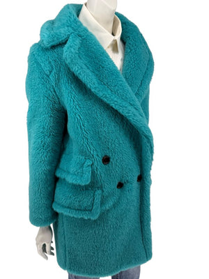 Max Mara “Adenia” Turquoise Double-Breasted Coat – Sfilata Collection – Size 0