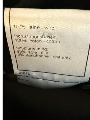 Chanel Black Wool Chain-Closure Tailored Jacket – Size 46