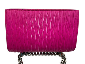 Alexander McQueen Women’s Fuchsia Pink Leather Knuckle Clutch Shoulder Bag