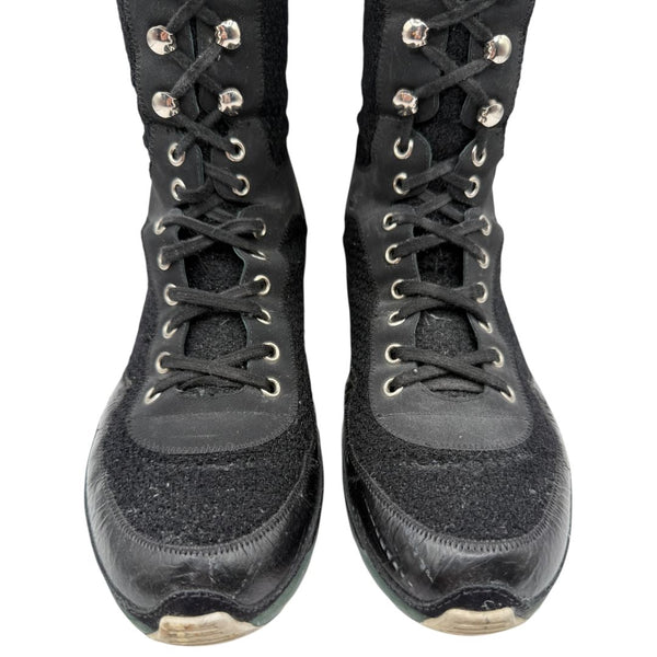 Chanel Mixed-Media High-Top Sneakers – Size 40