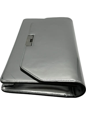 Gucci Metallic Silver Leather Clutch