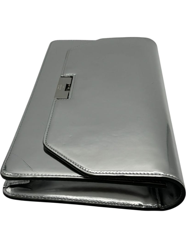 Gucci Metallic Silver Leather Clutch