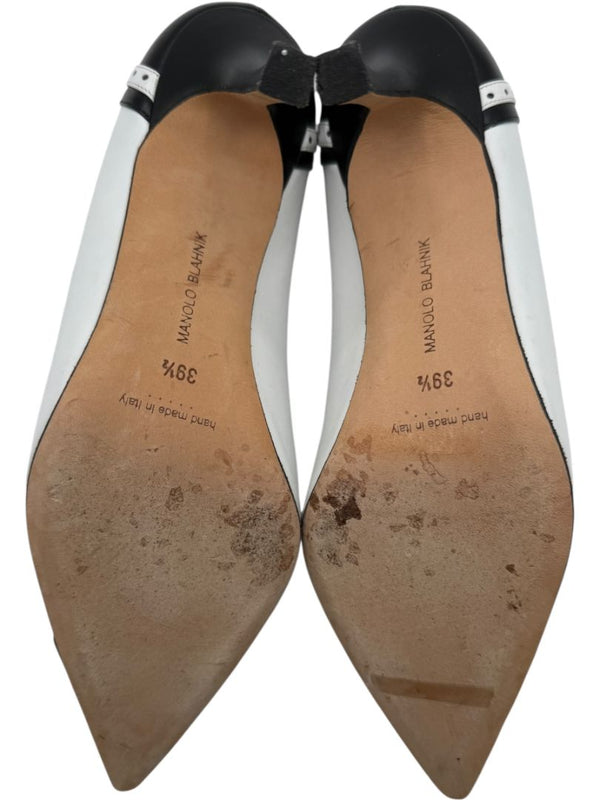 Manolo Blahnik Black & White Wingtip/Spectator Pumps - Size 39.5