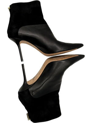 Jimmy Choo Black Suede & Leather Booties – Size 39.5