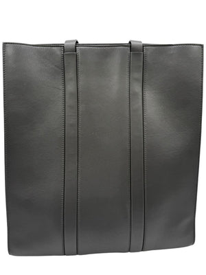 Brunello Cucinelli Graphite Gray Leather Tote with Monili Bead Trim