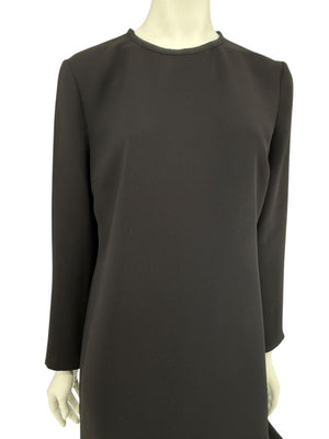 Victoria Victoria Beckham Black Flounce Hem Long Sleeve Dress – Size US 10