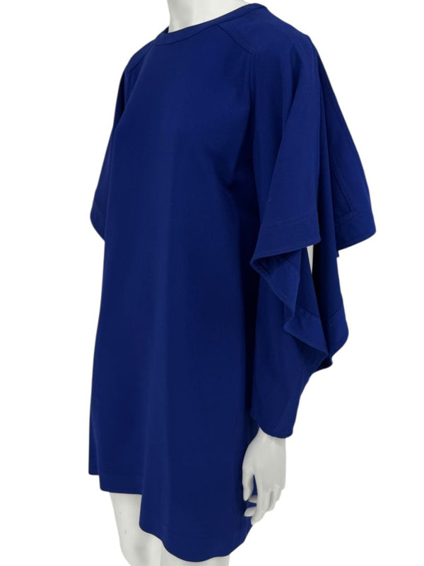 Pamella Roland Cobalt Blue Cape Sleeve Shift Dress – Large